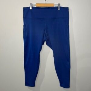 Hyba by Reitman's Workout Leggings Blue with Pockets Women's Plus Size 2X
